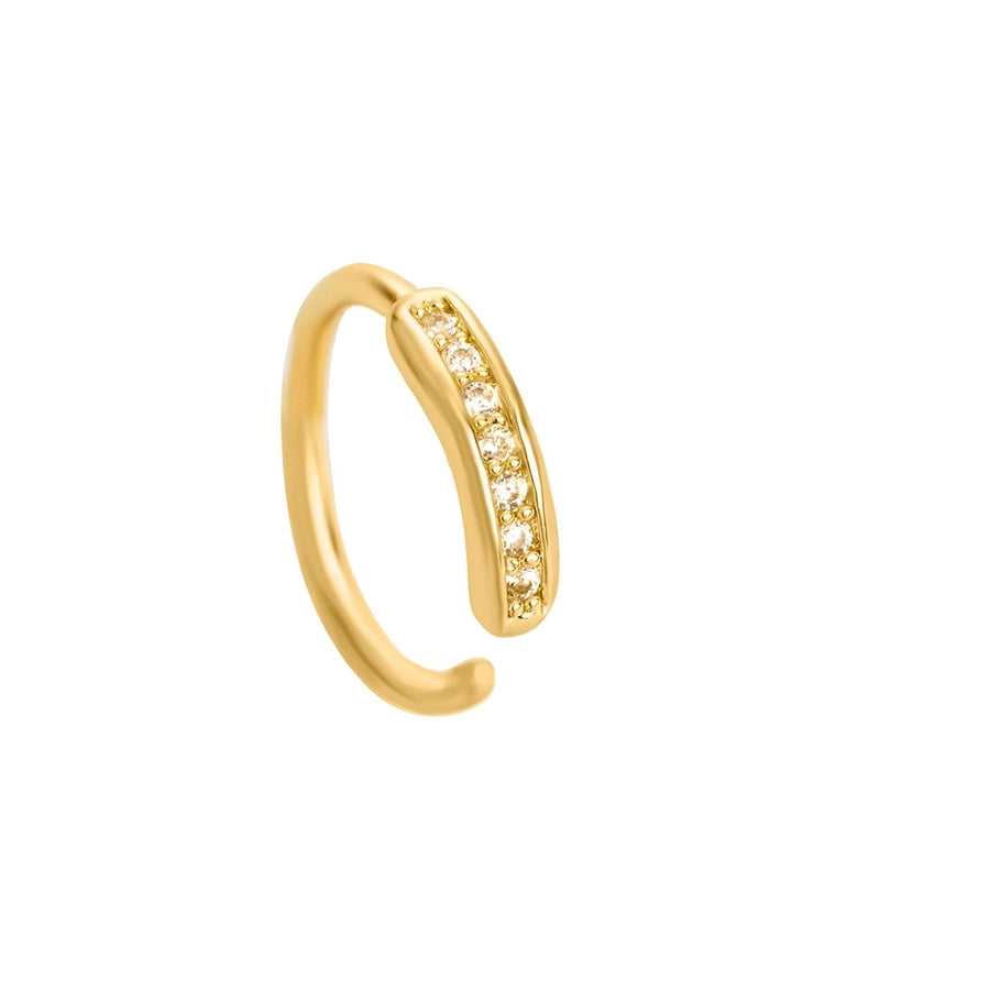 1 Piece Nose Rings & Studs Simple Style Geometric Heart Shape Alloy Plating Inlay Rhinestones Nose Rings & Studs