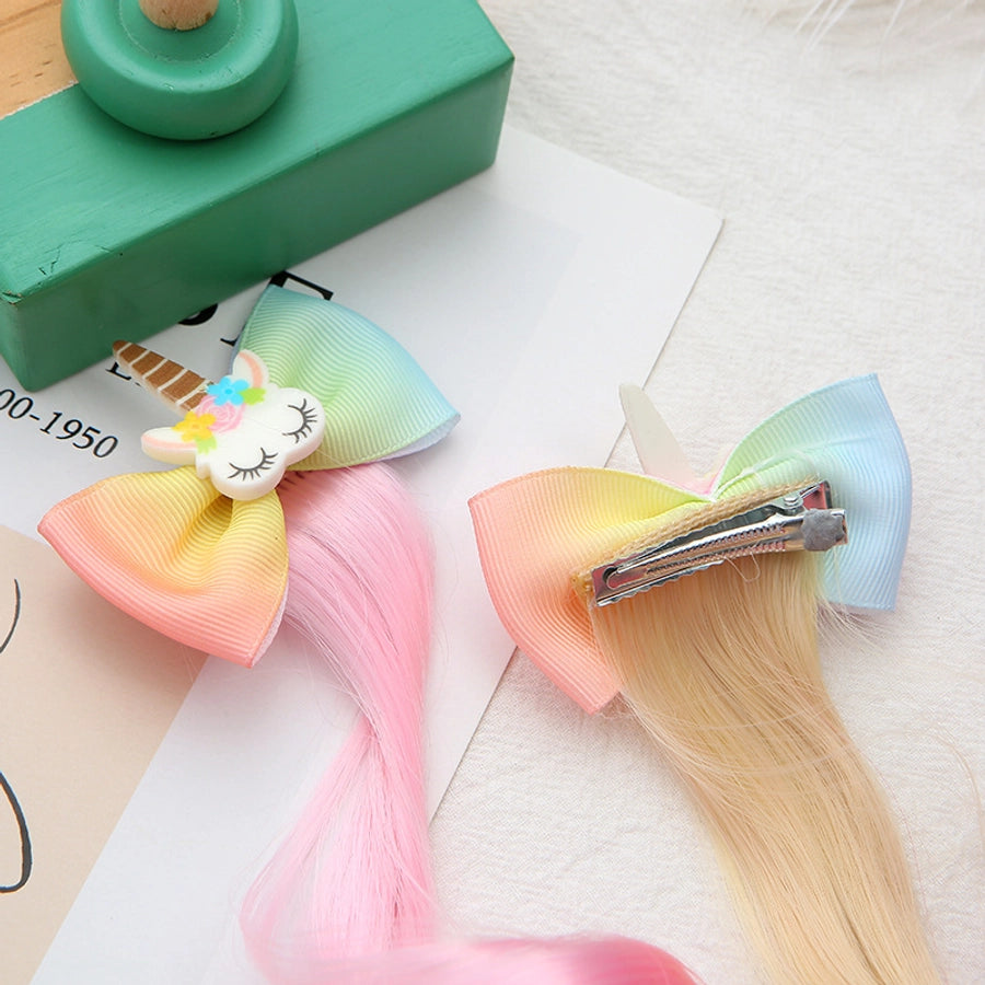 girl's cute sweet bow knot cloth high temperature wire hair clip