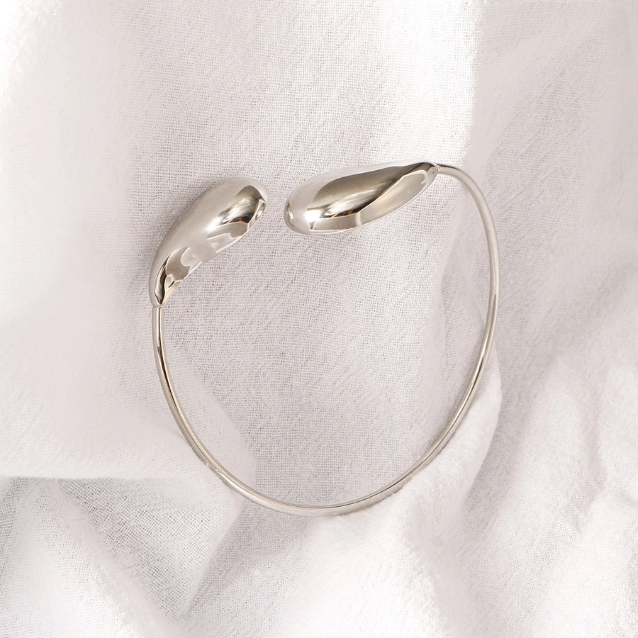 Simple Style Water Droplets Titanium Steel Bangle In Bulk