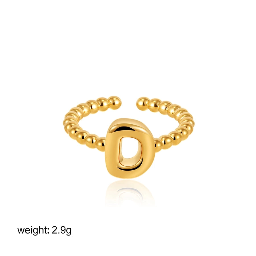 Copper Letter Open Rings