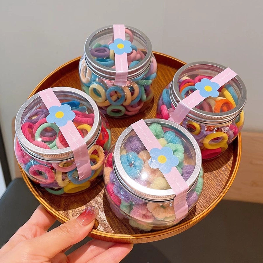 simple style solid color knit contrast collar hair tie