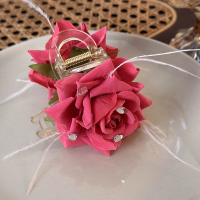 Women's Elegant Vacation Romantic Flower Arylic Cloth Flowers Hair Clip