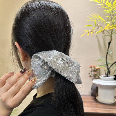 Women's Shiny Solid Color Sequins Hair Tie