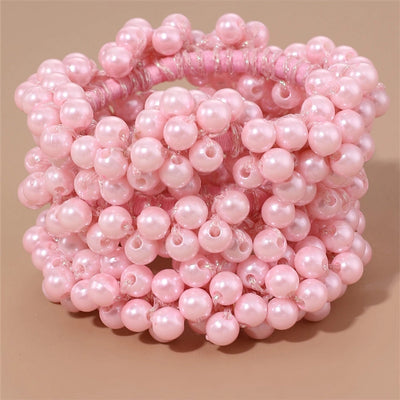Women's Fairy Style Sweet Simple Style Round Imitation Pearl Beaded Artificial Pearls Hair Tie