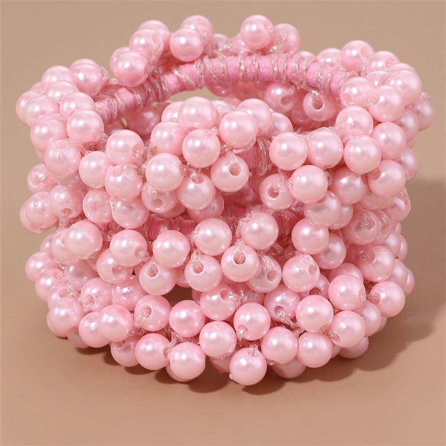 Women's Fairy Style Sweet Simple Style Round Imitation Pearl Beaded Artificial Pearls Hair Tie