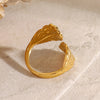 Jewelry Simple Style Classic Style Leaves 304 Stainless Steel Open Rings