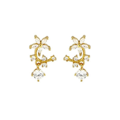 1 Pair Casual Elegant Geometric Copper Zircon Drop Earrings Ear Studs