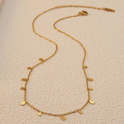 Jewelry Basic Simple Style Artistic Leaf Square Butterfly 304 Stainless Steel 18K Gold Plated Plating Necklace