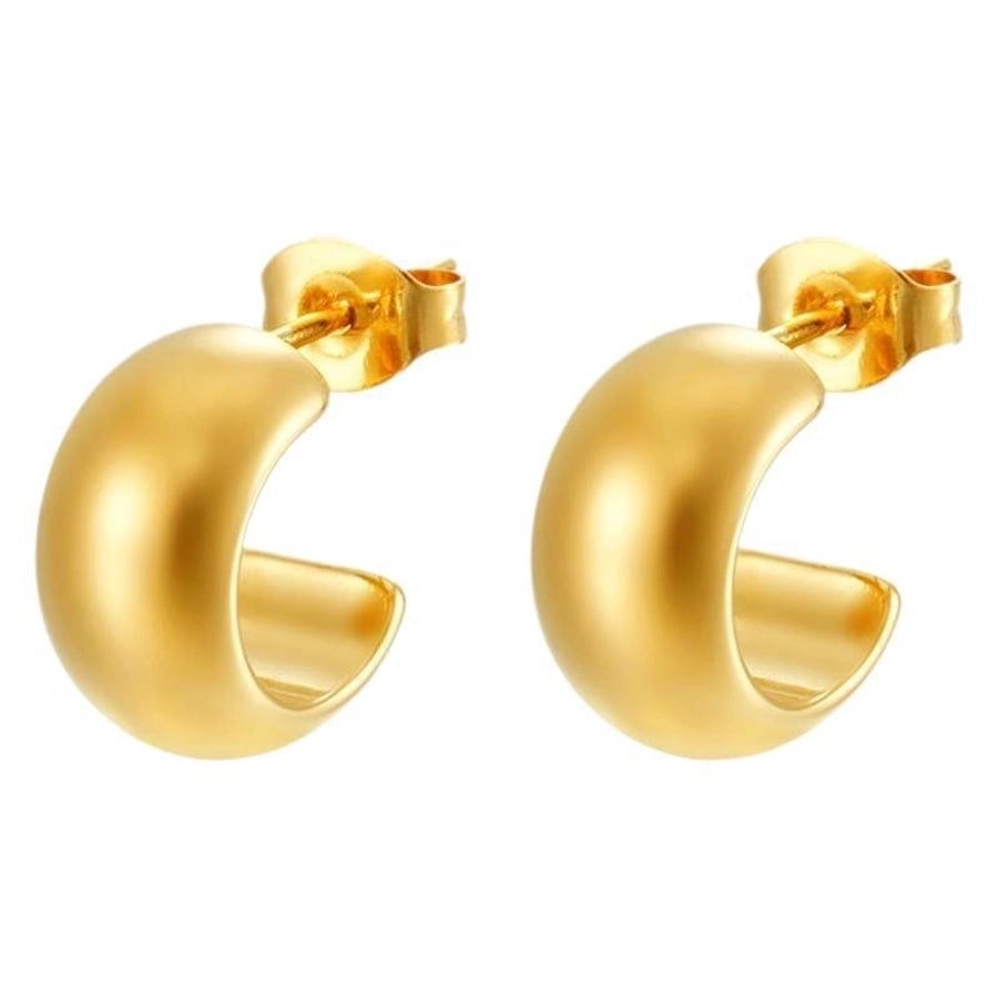 1 Pair Simple Style C Shape Solid Color 304 Stainless Steel Ear Studs