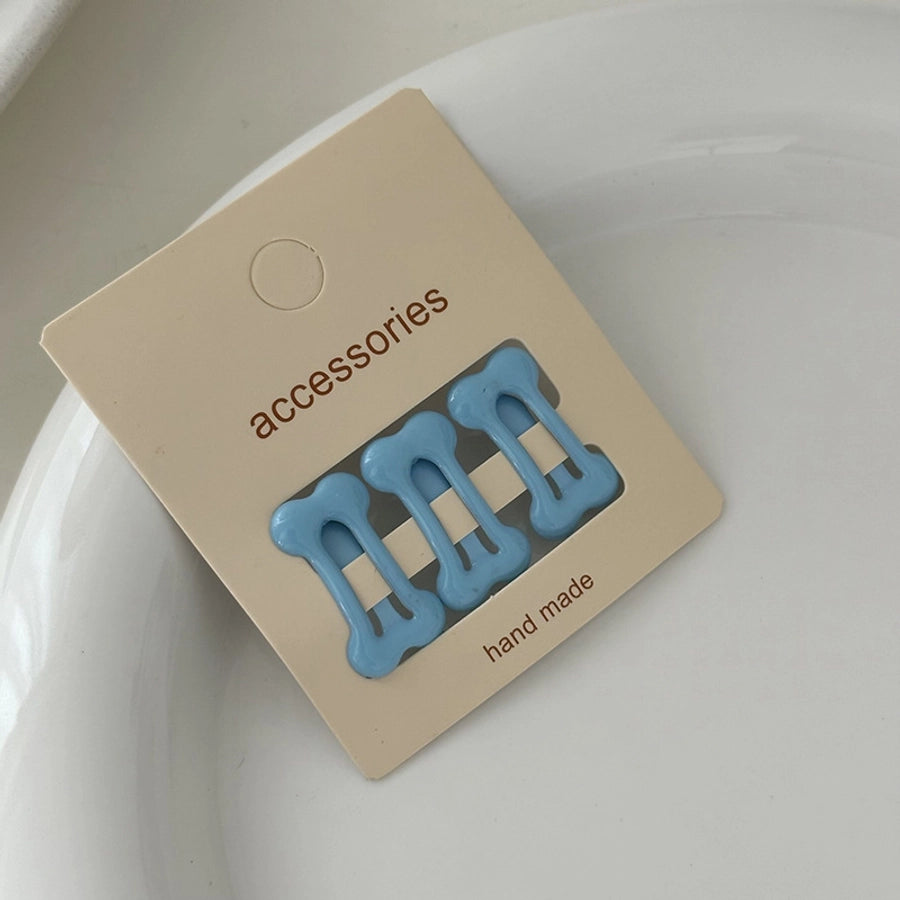 simple style solid color plastic resin hollow out hair clip