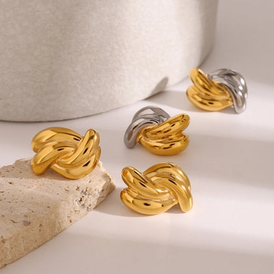 1 Pair Classic Style cross Color Block 304 Stainless Steel Ear Studs