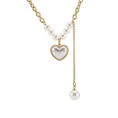Jewelry Simple Style Classic Style Heart Shape Titanium Steel Bracelets Necklace