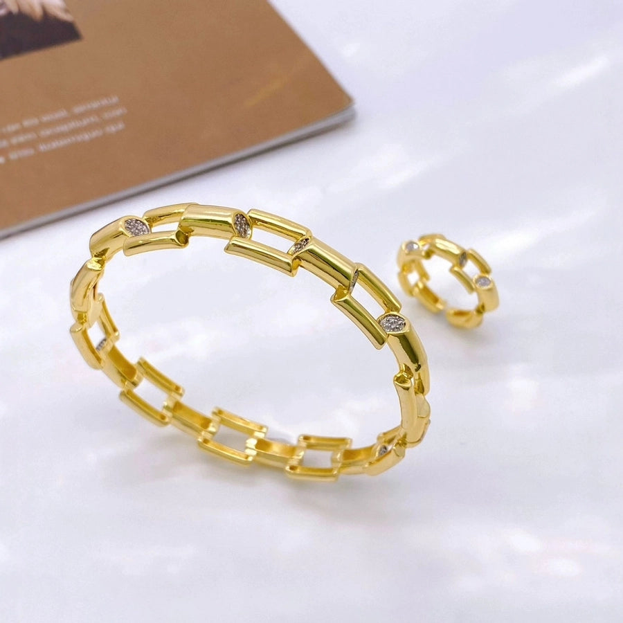 Jewelry Vintage Style Classic Style Geometric Copper Zircon Plating Rings Bracelets