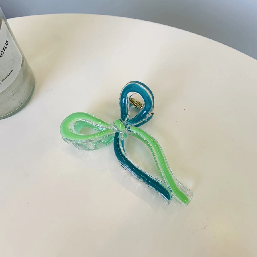 Women's Simple Style Bow Knot Plastic Resin Polishing Hair Claws