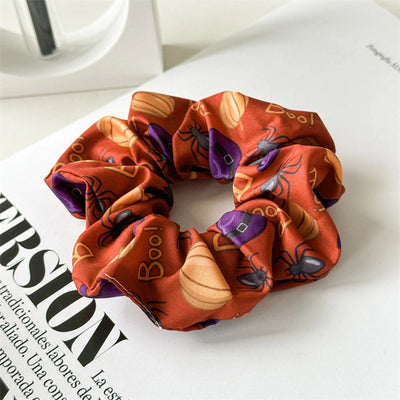 New Halloween Hair Ring  Hair Accessories Large Intestine Hair Ring  Hot Selling Product Festival Pumpkin Ghost Bat Head