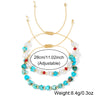 Europe and America  Hot-Selling New Arrival Bohemian Style Imitation Pearl Natural Stone Peach Heart Beads String Bracelet Fashion 2-Piece Set