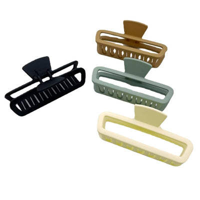 Simple square frosted rubber paint clip large small size back head high horsetail shark clip hair accessories hair clip