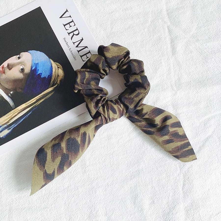 color leopard print hair band chiffon elastic hair rope nhof154782