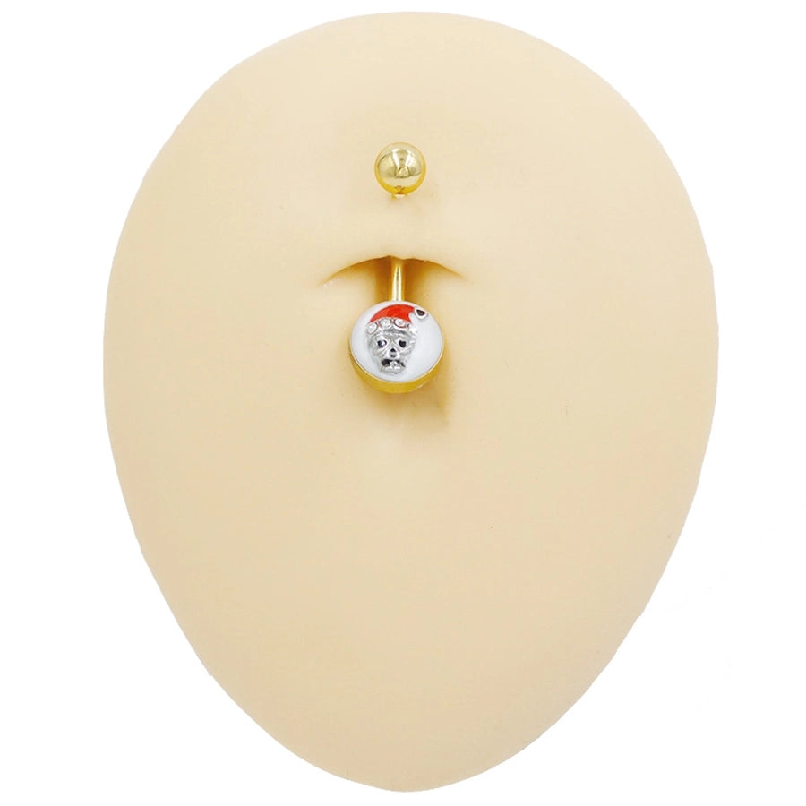 1 Piece Belly Rings Punk Simple Style Artistic Maple Leaf Rose 316 Stainless Steel  Alloy Epoxy Acrylic Rhinestones 18K Gold Plated