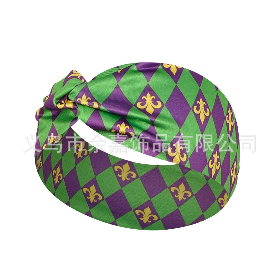 casual vacation plaid bow knot cloth printing hair band