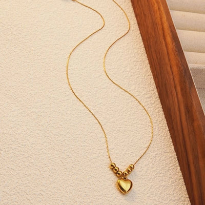 Jewelry Basic Sweet Classic Style Heart Shape 304 Stainless Steel 18K Gold Plated Plating Pendant Necklace