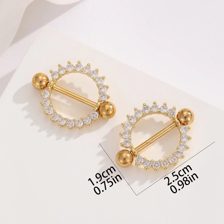 Ear Cartilage Rings & Studs Modern Style Simple Style Round 304 Stainless Steel Inlay Zircon Ear Cartilage Rings & Studs