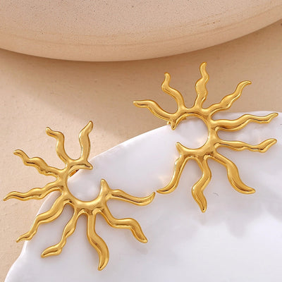 1 Pair Elegant Preppy Style Artistic Sun 304 Stainless Steel 18K Gold Plated Ear Studs