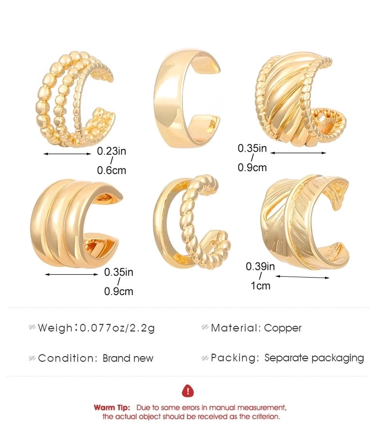 1 Piece IG Style Simple Style Geometric Plating Copper Ear Cuffs