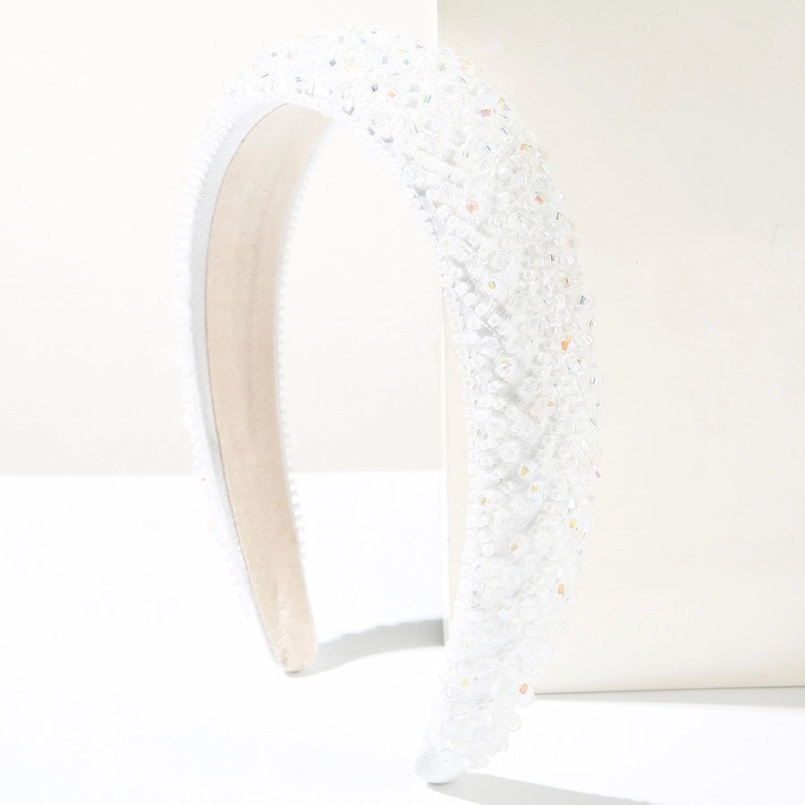 Women's Casual Vacation Classic Style Geometric Beaded Alloy Cloth Inlay Sequins Beads Hair Band