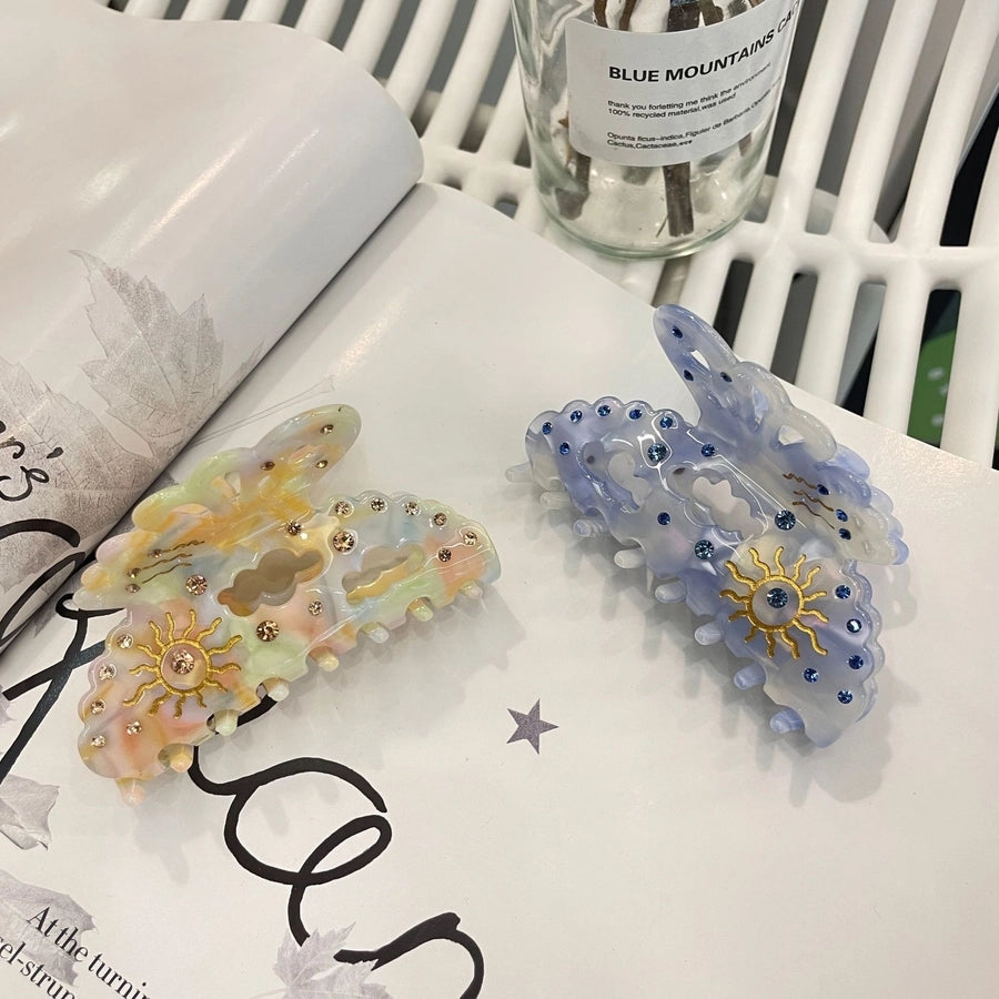 Women's Sweet Butterfly Acetic acid sheets Inlay Rhinestones Hair Claws