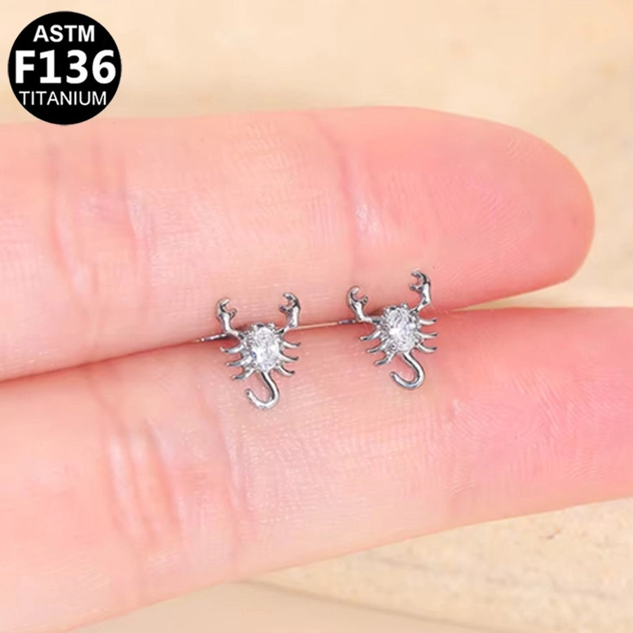 1 Piece Lip Rings Hip-Hop Rock Punk Spider Pure Titanium Titanium Alloy Zircon 14K Gold Plated White Gold Plated Lip Rings Ear Cartilage Rings & Studs