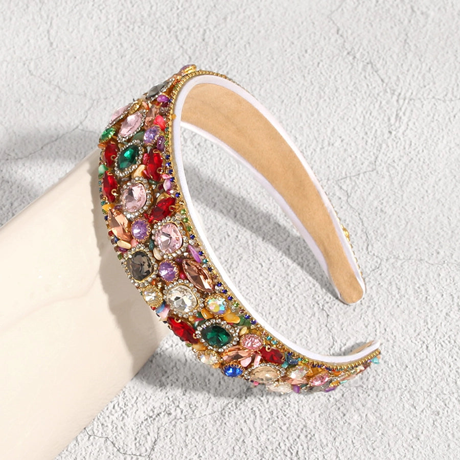 retro geometric cloth inlay rhinestones hair band