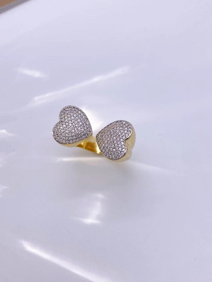 Jewelry Classic Style Heart Shape Copper Zircon Plating Rings Bracelets