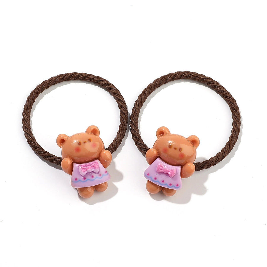 Kid'S Cartoon Style Cute Sweet Bear Plastic rubber band Hair Tie
