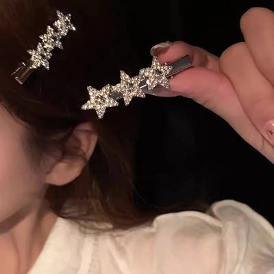 simple style bow knot alloy inlay zircon hair clip