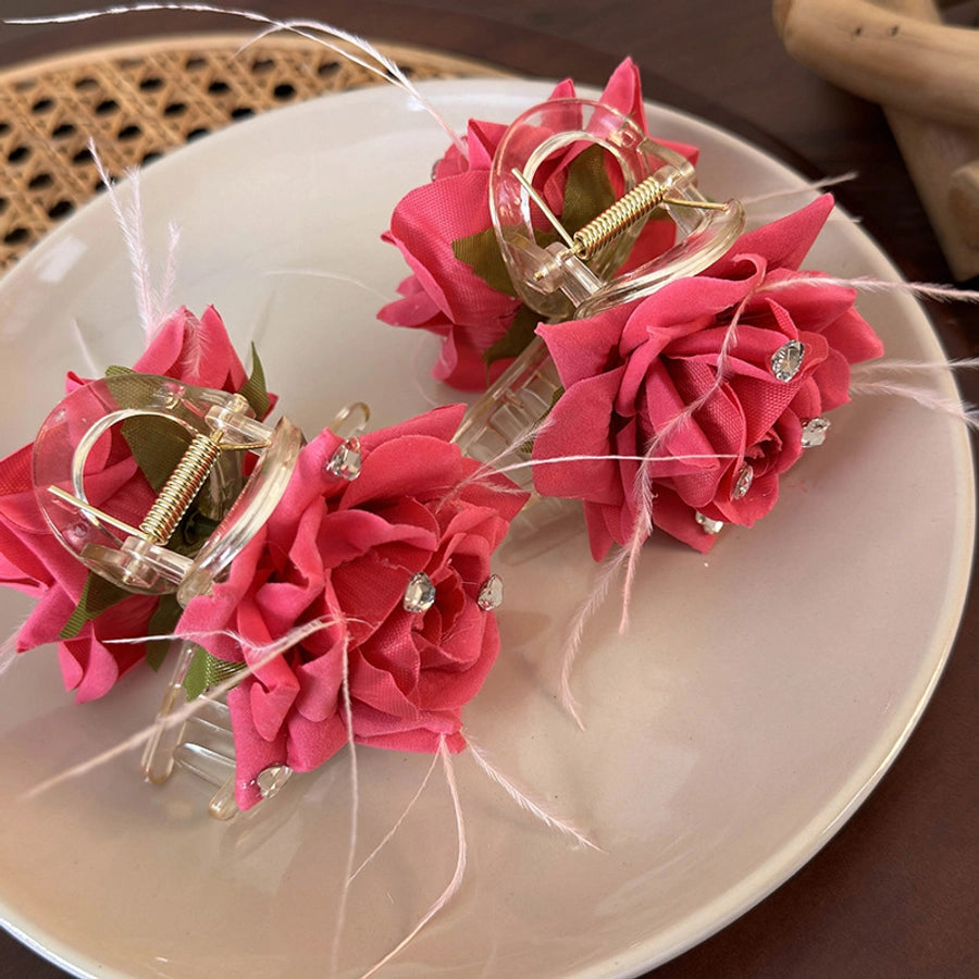 Women's Elegant Vacation Romantic Flower Arylic Cloth Flowers Hair Clip