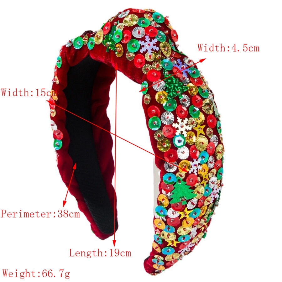 Christmas Classic Style Women's Christmas Tree Snowflake Alloy Sequins Hair Band