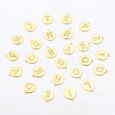 201 Stainless Steel Copper Inlay Letter Zircon Pendant Necklace