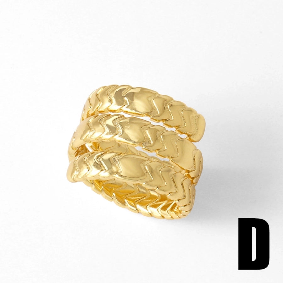 Copper 18K Gold Plated Plating Irregular Open Rings