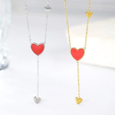 Jewelry Simple Style Heart Shape 304 Stainless Steel Pendant Necklace
