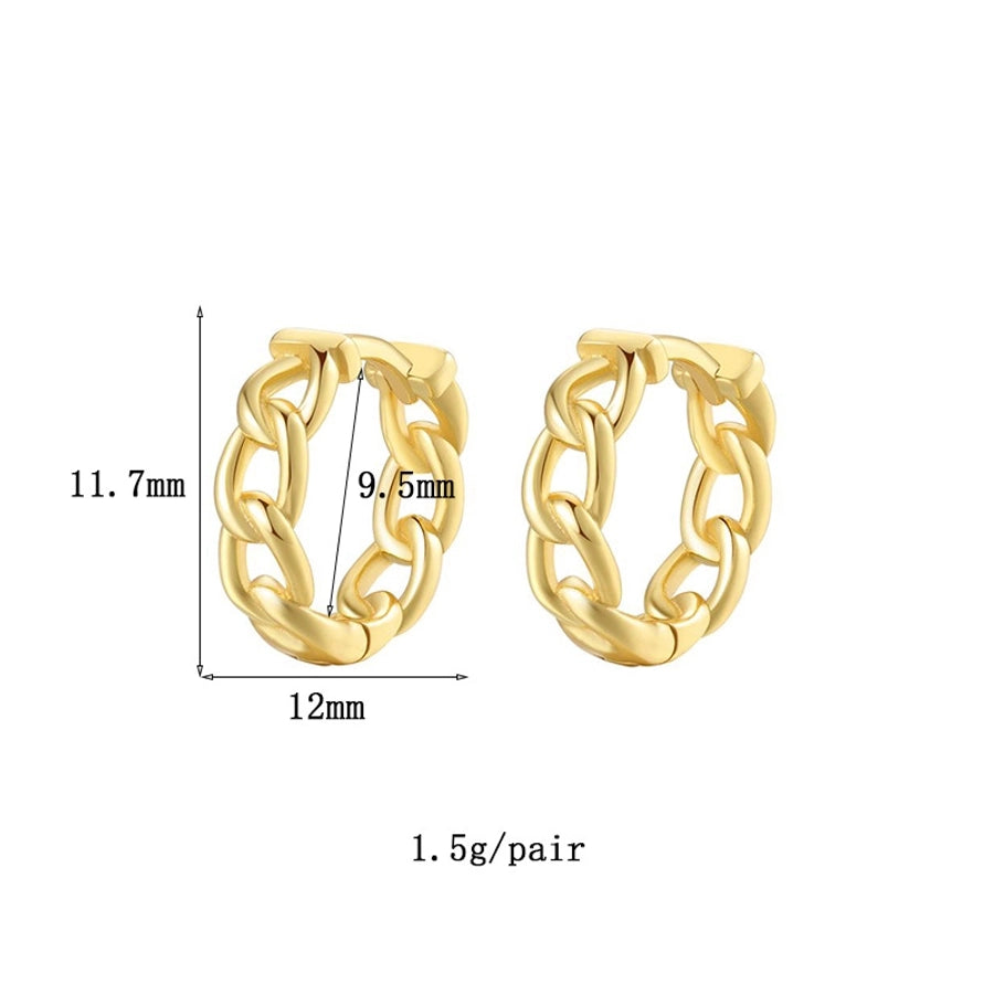 1 Pair IG Style Geometric Inlay Copper Zircon Gold Plated Earrings