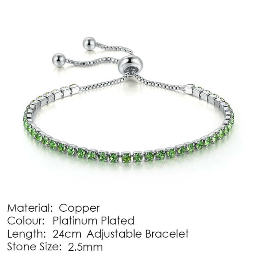 Europe and the United States  hot jewelry fashion simple 4mm copper inlaid zircon bracelet women's high-grade  adjustable bracelet