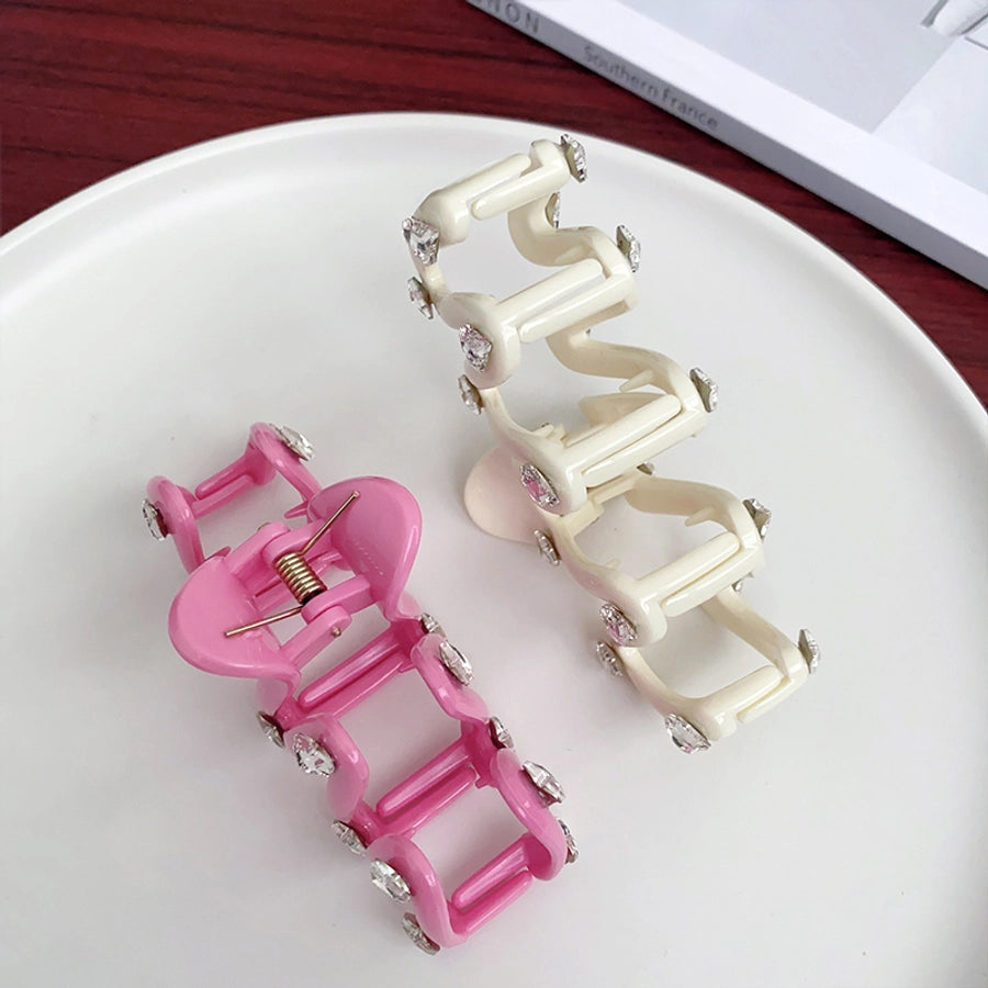 cute solid color arylic hair claws