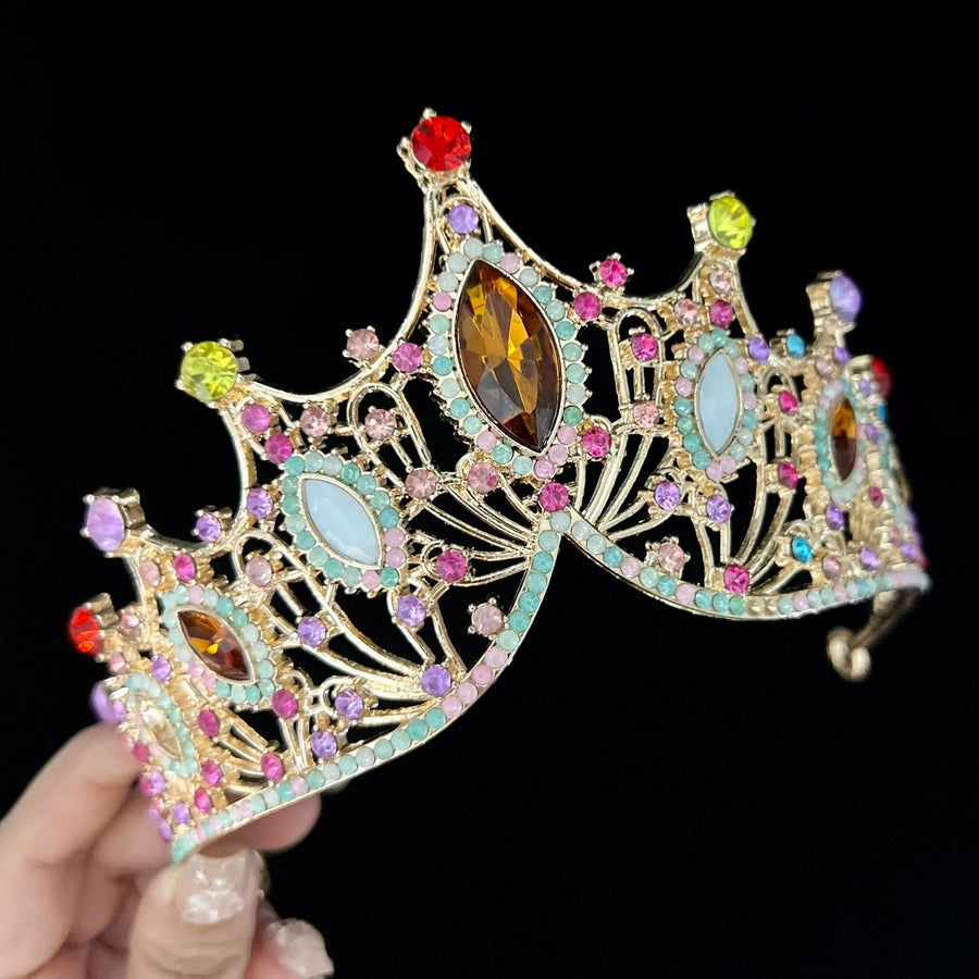 Women's Lady Crown Alloy Rhinestone Plating Hair Band