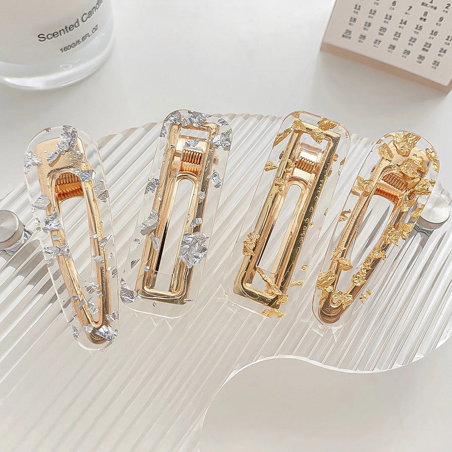 simple style leopard arylic hair clip