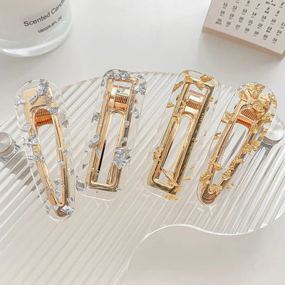 simple style leopard arylic hair clip