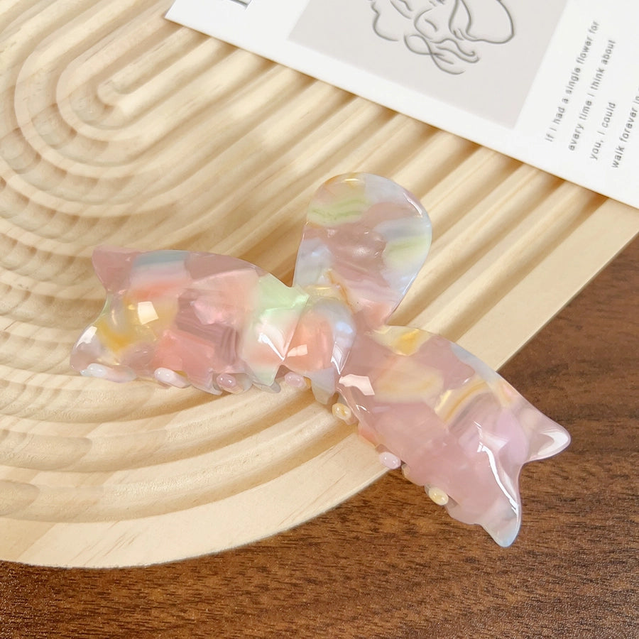 Women's Elegant Color Block Acetic acid sheets Bowknot Hair Claws