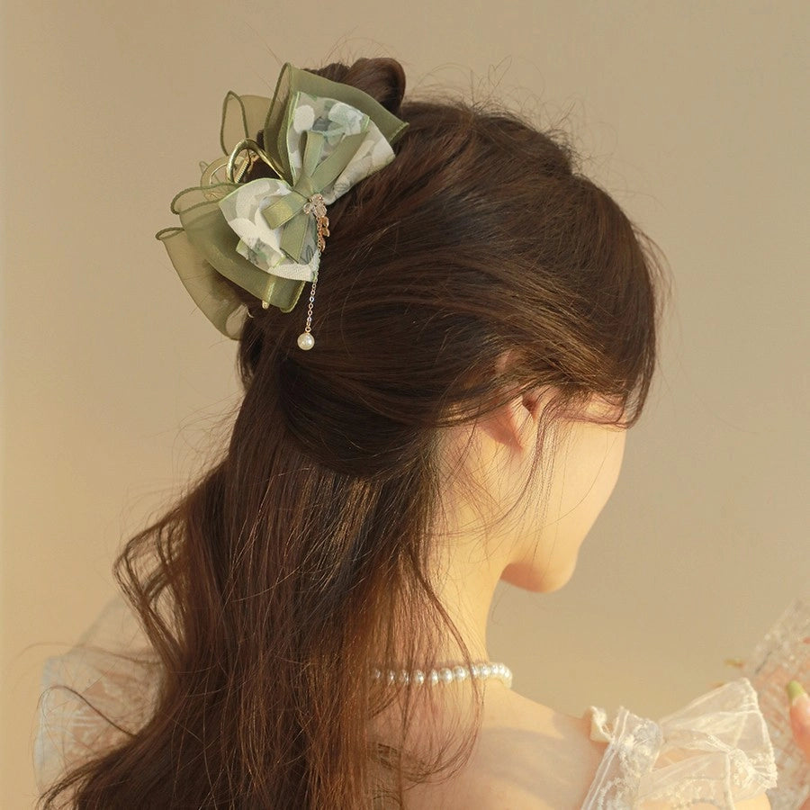 Women's Sweet Simple Style Bow Knot Cloth Hair Claws