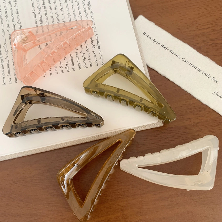 Women's Sweet Korean Style Triangle Plastic Handmade Hair Claws
