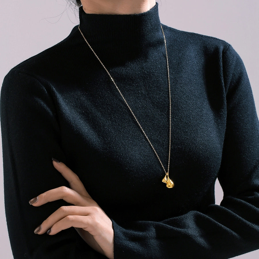 Jewelry Preppy Style Simple Style Artistic Water Droplets 304 Stainless Steel Sweater Chain